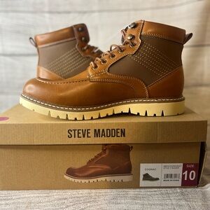 Steve Madden Men's Cognac Boots Chukka Bleeker Boot Size 10